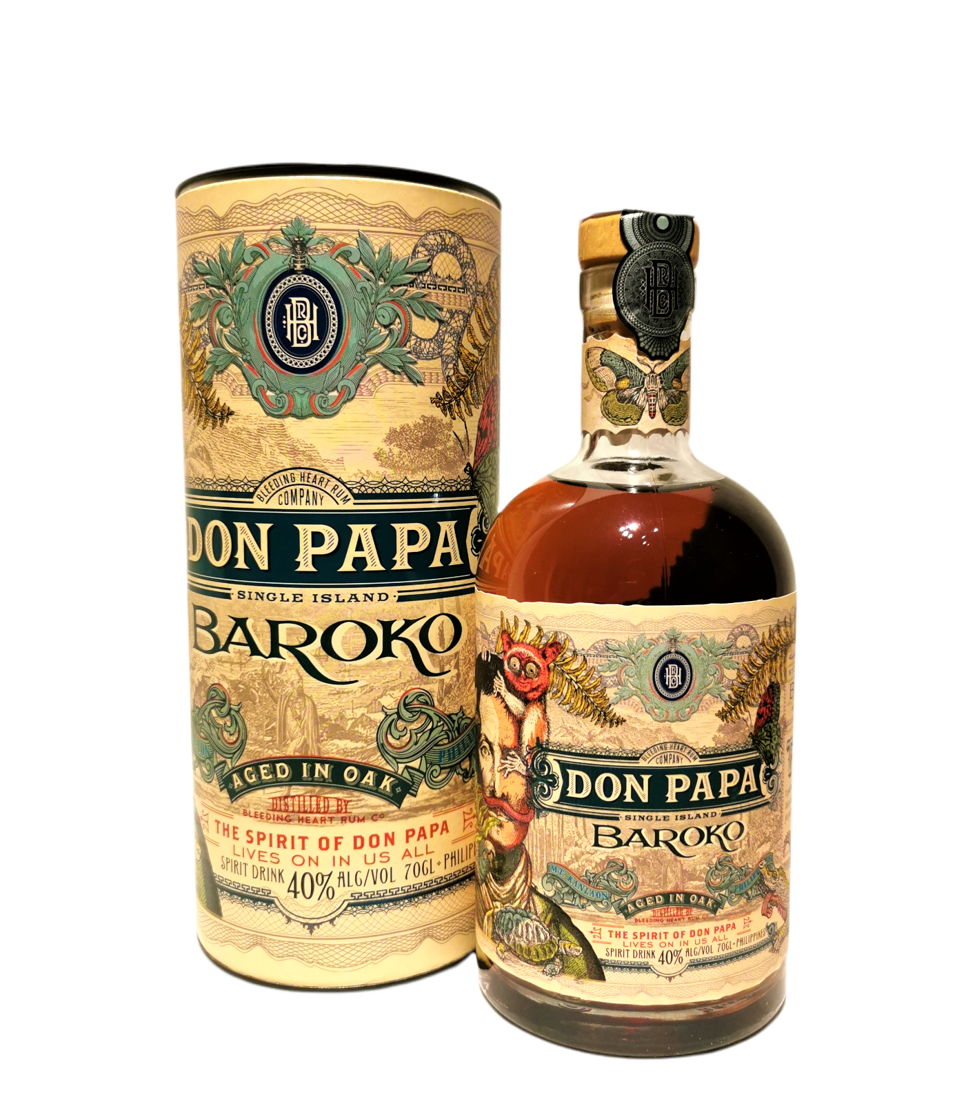 Don 40% 70cl Rum Papa Baroko + TUBE